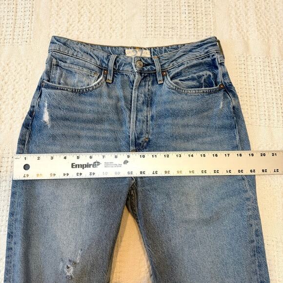 We the Free People 27 tapered cropped distressed button fly jean J2 2728 - Picture 7 of 12